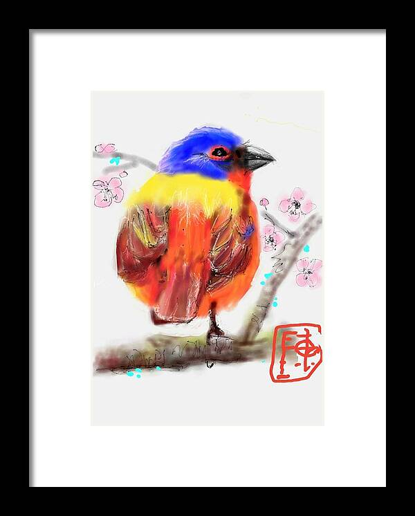 Bird. Flowers Framed Print featuring the digital art Palette Of Color by Debbi Saccomanno Chan