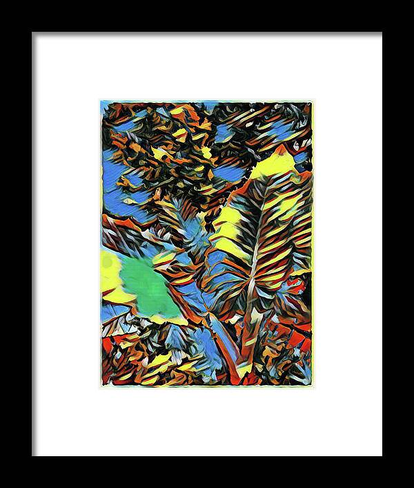 Abstract Framed Print featuring the painting Palm Abstract by Mindy Newman