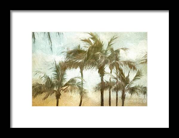Palm Trees Framed Print featuring the digital art Palm Art by Jayne Carney