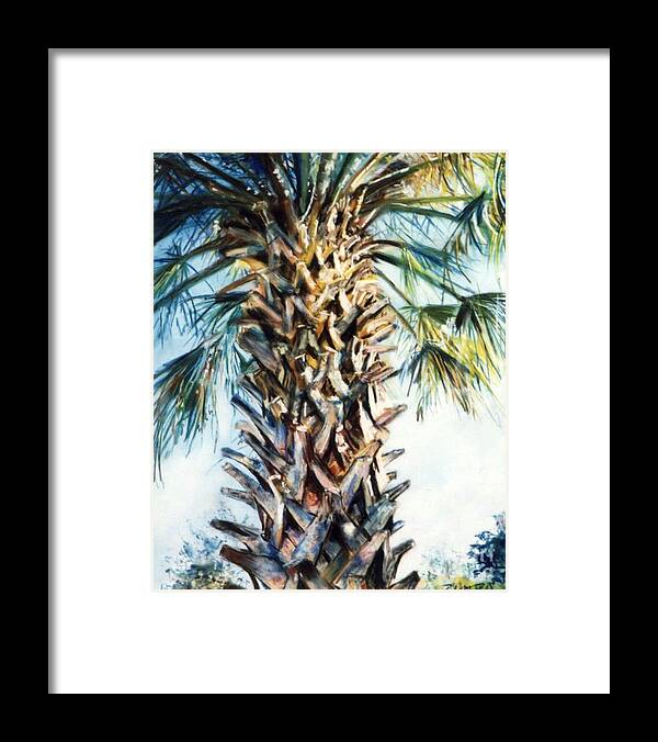 Palm Tree Framed Print featuring the pastel Palm Tree by Robin Pedrero