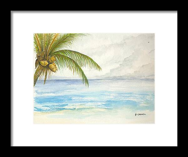 Tropical Framed Print featuring the digital art Palm Tree Study by Darren Cannell