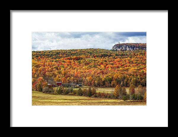 Hudson Valley Framed Print featuring the photograph Paltz Point Mohonk Tower Mountain by Susan Candelario