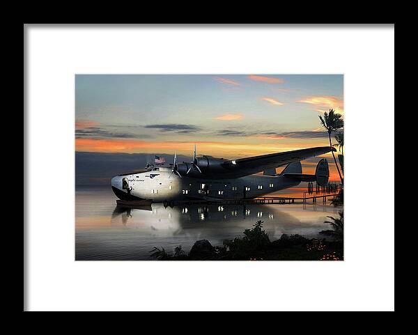 Aircraft Framed Print featuring the painting Pan Am Boeing 314 Clipper by Ron Cole