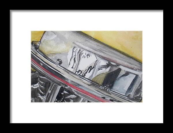 Motorcycle Framed Print featuring the painting Panhead by Alyson Harris