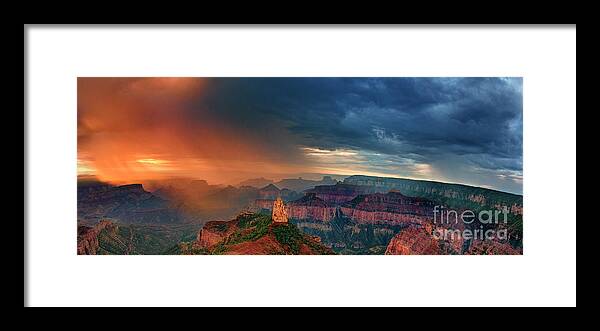 North America Framed Print featuring the photograph Panorama North Rim Grand Canyon Arizona by Dave Welling