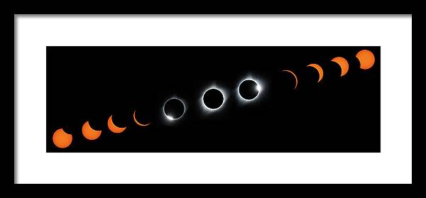 Eclipse Framed Print featuring the photograph Panorama of the Great American Eclipse by Tony Hake