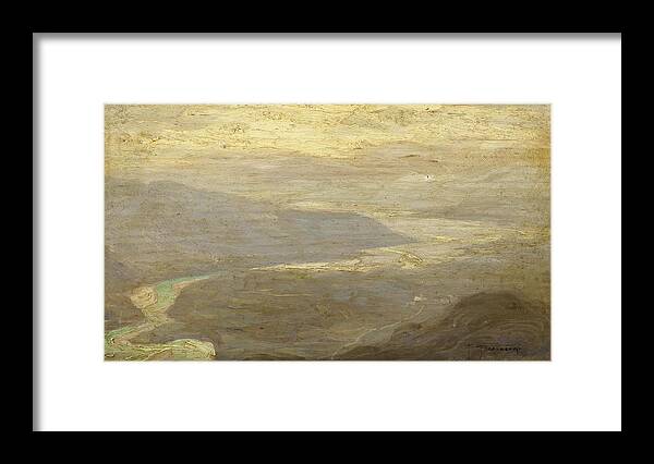 Pietro Fragiacomo Framed Print featuring the painting Panorama On The River by Pietro Fragiacomo