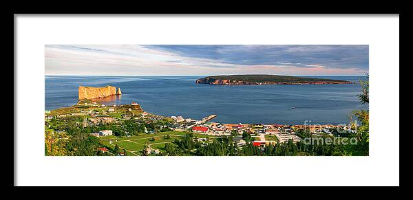 Perce Framed Print featuring the photograph Panoramic view in Perce Quebec by Elena Elisseeva