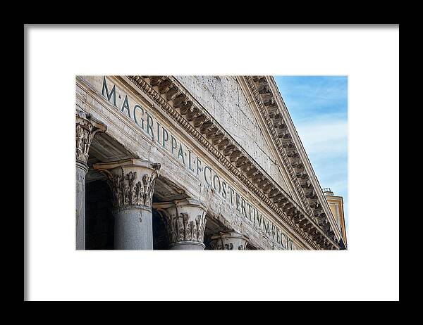 Joan Carroll Framed Print featuring the photograph Pantheon Rome Italy by Joan Carroll