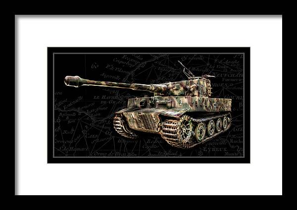 Panzer Vi Framed Print featuring the photograph Panzer Tiger I Side BK BG by Weston Westmoreland