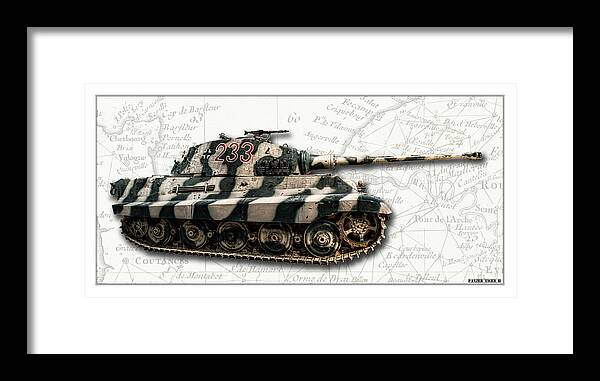 Panzer Vi Framed Print featuring the photograph Panzer Tiger II Side W BG by Weston Westmoreland