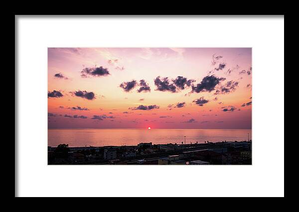City Framed Print featuring the photograph Paola at sunset - Calabria, Italy - Travel photography by Giuseppe Milo