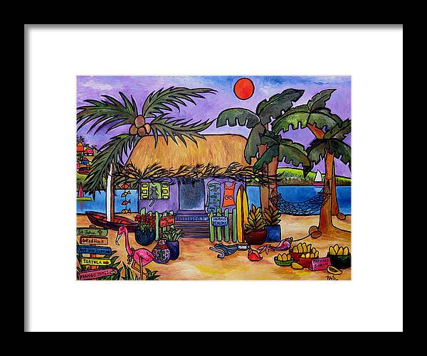 Caribbean Framed Print featuring the painting Papaya by Patti Schermerhorn