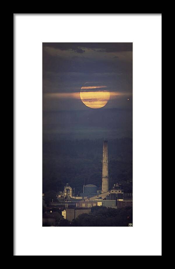 Moon Framed Print featuring the photograph Paper Mill Moon 1 by John Meader