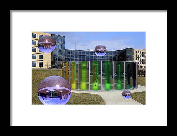 Sphere Framed Print featuring the photograph Pappajohn Visitors by Christopher McKenzie