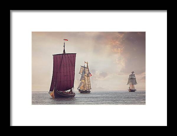 Ship Framed Print featuring the photograph Parade of Sails by Deborah Penland