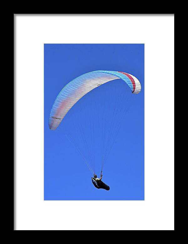 Paragliding Framed Print featuring the photograph Paragliding No. 279-1 by Sandy Taylor