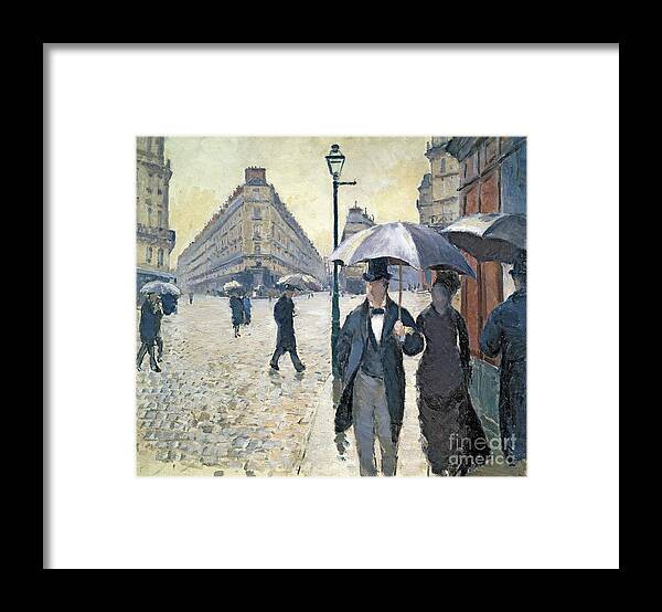 Sketch Framed Print featuring the painting Paris a Rainy Day by Gustave Caillebotte