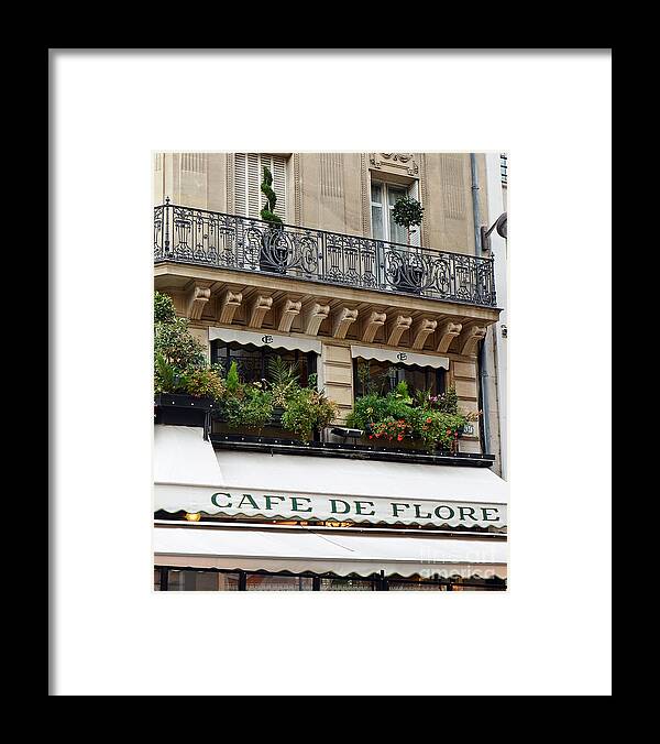 Cafe De Flore Famous Cafe Coffee House Framed Print featuring the photograph Paris Cafe De Flore - Paris Cafe Restaurant - Famous Paris Cafe Restaurant by Kathy Fornal