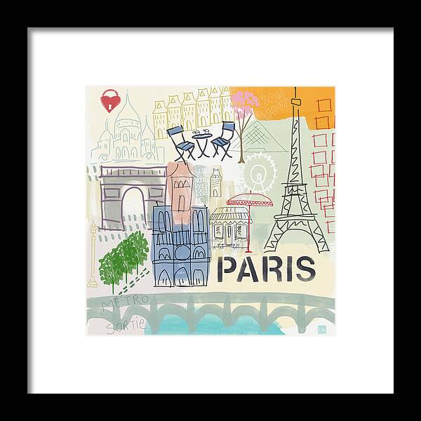 Paris Framed Print featuring the painting Paris Cityscape- Art by Linda Woods by Linda Woods