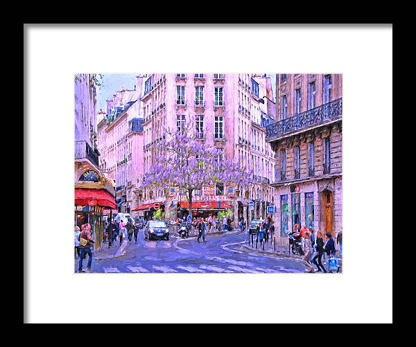 Paris Framed Print featuring the photograph Paris Intersection by Allen Beatty