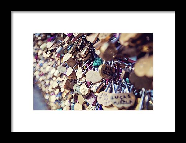 Paris Framed Print featuring the photograph Paris Love Locks by Melanie Alexandra Price