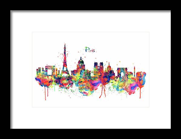 Marian Voicu Framed Print featuring the painting Paris Skyline 2 by Marian Voicu