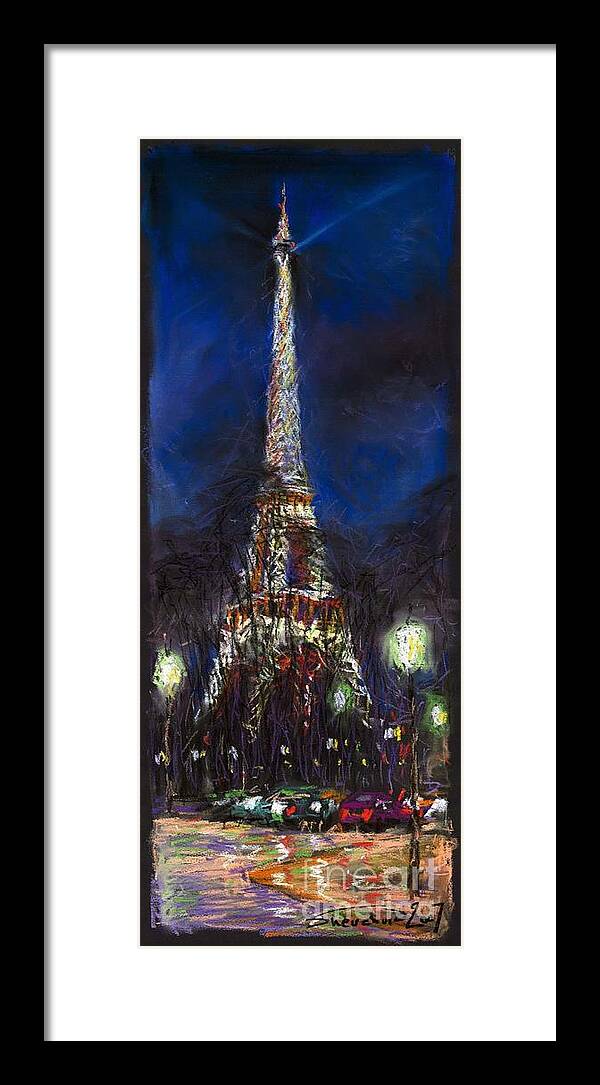 Pastel Framed Print featuring the painting Paris Tour Eiffel by Yuriy Shevchuk