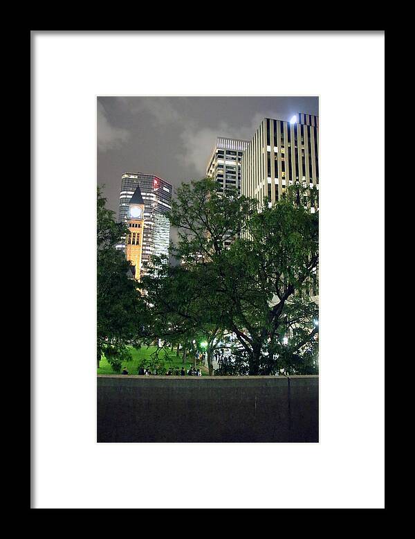 Night Photography Framed Print featuring the photograph Park at Night by Munir Alawi