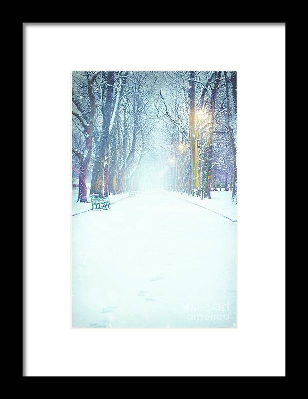 Avenue Framed Print featuring the photograph Park Avenue In Winter With Snow by Lee Avison