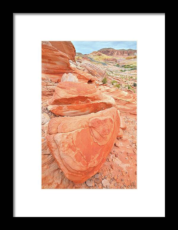 Valley Of Fire State Park Framed Print featuring the photograph Park Road View in Valley of Fire by Ray Mathis