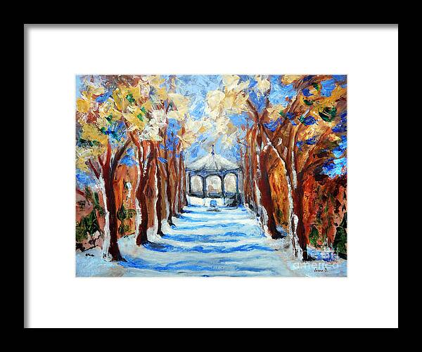Park Framed Print featuring the painting Park Zrinjevac by Jasna Dragun