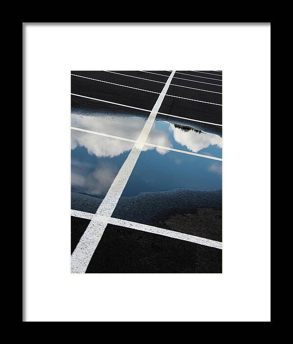 Traffic Lines Framed Print featuring the photograph Parking Spaces For Clouds by Gary Slawsky
