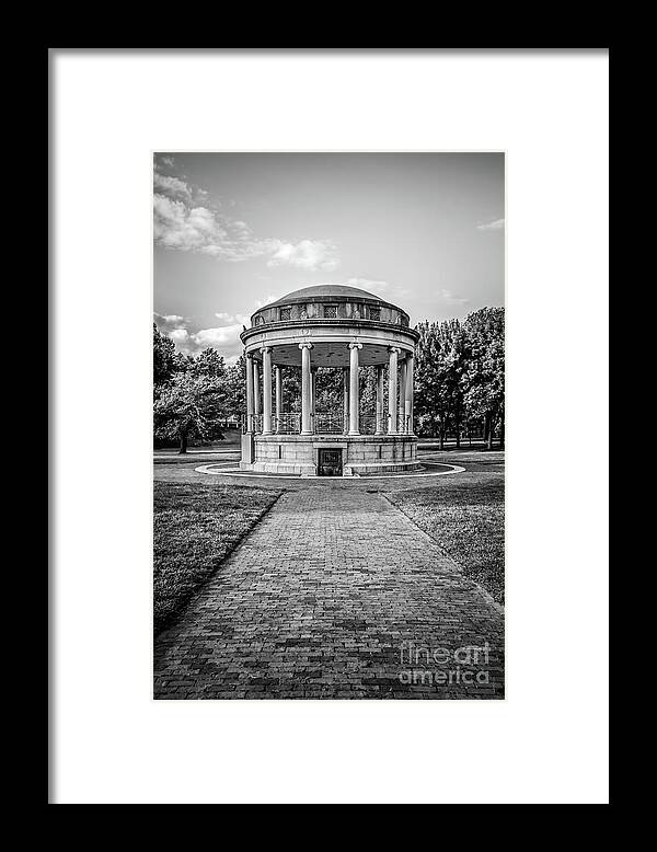 America Framed Print featuring the photograph Parkman Bandstand Boston Common Black and White Photo by Paul Velgos