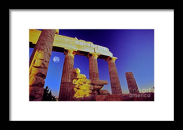 Parthenon Framed Print featuring the photograph parthenion Ver 2 by Larry Mulvehill