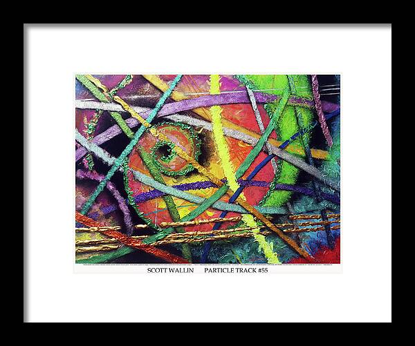 A Bright Framed Print featuring the painting Particle Track Fifty-five by Scott Wallin