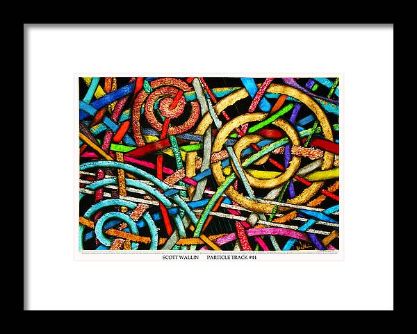 Abstract Framed Print featuring the painting Particle Track Forty-four by Scott Wallin