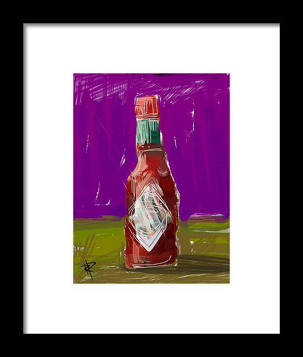 Packaging Framed Print featuring the digital art Pass the hot sauce by Russell Pierce