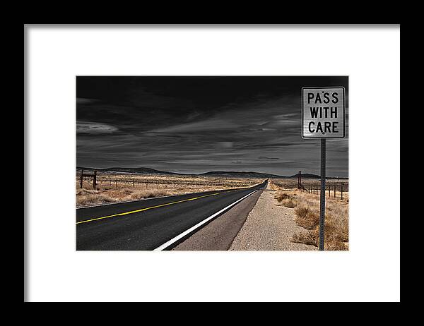 Highway Framed Print featuring the photograph Pass With Care by Atom Crawford