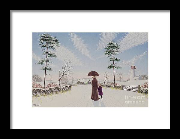 Strolling Framed Print featuring the painting Passing Clouds by Peter Szumowski