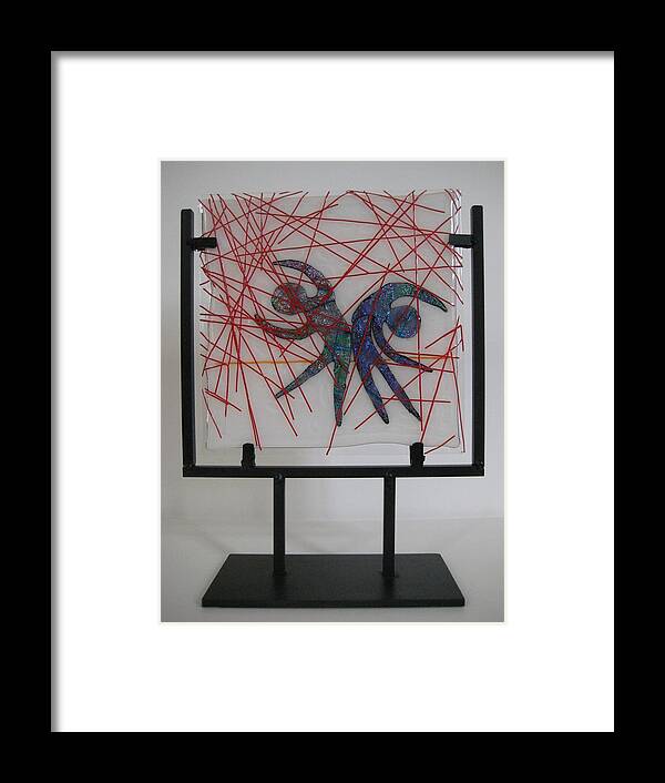 Passion Framed Print featuring the glass art Passion Rain by Mark Lubich