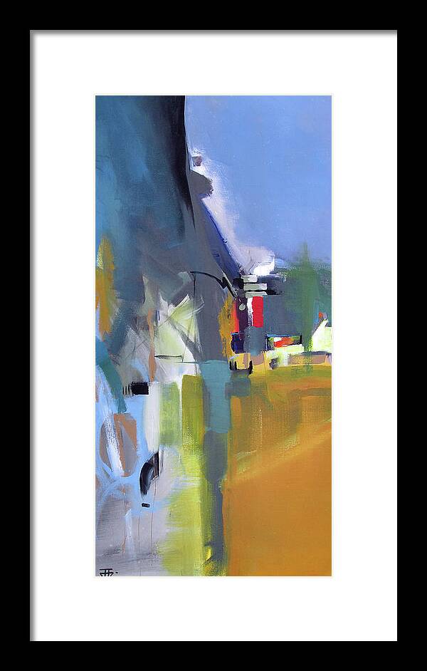 Abstract Framed Print featuring the painting Past The Doorway by John Gholson