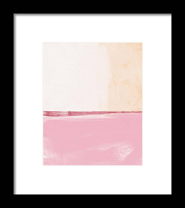 Abstract Landscape Framed Print featuring the painting Pastel Landscape by Linda Woods