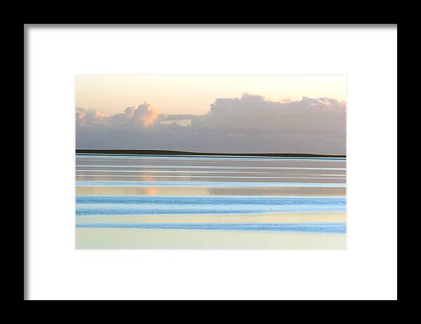 Sunset Framed Print featuring the photograph Pastel Sunset Sea Blue by Tony Brown