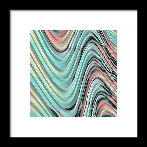 Fractal Art Framed Print featuring the digital art Pastel Zigzag by Bonnie Bruno
