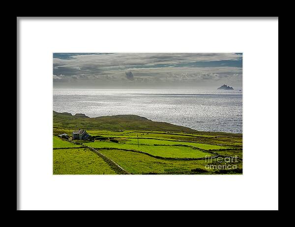 Ireland Framed Print featuring the photograph Pastures at the Coast of Ireland by Andreas Berthold