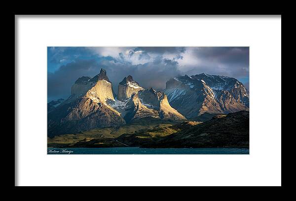Mountains Framed Print featuring the photograph Patagonian Sunrise by Andrew Matwijec