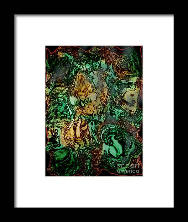 Abstract Framed Print featuring the digital art Patches by Rindi Rehs