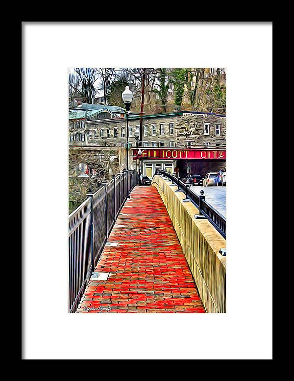 Ellicott Framed Print featuring the digital art Path to Ellicott City by Stephen Younts