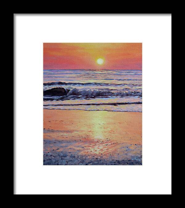 Outer Banks Framed Print featuring the painting Pathway to Dawn - Outer Banks Sunrise by Bonnie Mason